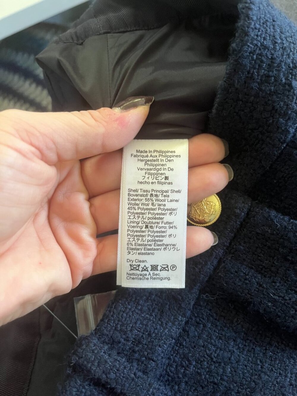 NWT J.Crew Maritime Tweed Midi Pencil Skirt Navy Size 10 BV901 - Picture 6 of 7